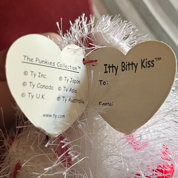 NWT Ty Beanie Baby Plush White and Red Valentine's Bear - Picture 5 of 6